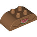 Duplo Brick 2 x 4 with Curved Sides with Bear Paws and Watermelon (1392 / 98223)
