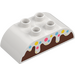 Duplo Brick 2 x 4 with Curved Sides with Chocolate cake (66024 / 98223)