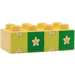 Duplo Backstein 2 x 4 mit Flowery Wallpaper (Gelb/Green Streifen) (3011 / 31459)