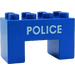 Duplo Brick 2 x 4 x 2 with 2 x 2 Cutout on Bottom with &quot;Police&quot; (6394)