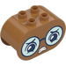 Duplo Brick 2 x 4 x 2 with Rounded Ends with Angry Glasses Face (6448 / 105455)