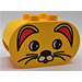 Duplo Brick 2 x 4 x 2 with Rounded Ends with Cat Face (6448)