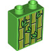 Duplo Bright Green Brick 1 x 2 x 2 with Bamboo Stalks with Bottom Tube (15847 / 24969)