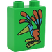 Duplo Bright Green Brick 1 x 2 x 2 with Bird without Bottom Tube (41371 / 43676)