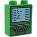 Duplo Bright Green Brick 1 x 2 x 2 with Computer Screen and Keyboard without Bottom Tube (4066 / 45361)