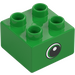 Duplo Bright Green Brick 2 x 2 with Eye looking left (37396 / 37397)