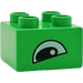 Duplo Bright Green Brick 2 x 2 with slanted eye (3437)