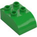 Duplo Bright Green Brick 2 x 3 with Curved Top (2302)