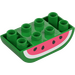 Duplo Bright Green Brick 2 x 4 with Curved Bottom with Watermelon (98224 / 101568)