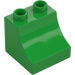 Duplo Bright Green Brick with Curve 2 x 2 x 1.5 (11169)