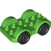 Duplo Bright Green Car with Black Wheels and Silver Hubcaps (11970 / 35026)