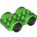 Duplo Fel groen Auto met Zwart Wielen en Zilver Hubcaps (11970 / 35026)
