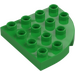 Duplo Verde brillante Piastra 4 x 4 con Rotondo Angolo (98218)