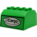 Duplo Bright Green train cab (upper section) with &#039;Cargo&#039; pattern (51548 / 52420)