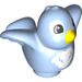 Duplo Bright Light Blue Bird with Raised Wings and White Patches (28930)