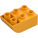 Duplo Bright Light Orange Brick 2 x 3 with Inverted Slope Curve (98252)