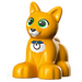 Duplo Lysorange Kat (Sitting) med Grøn Øjne og Blå Krave (1348)