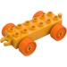 Duplo Helder lichtoranje Chassis 2 x 6 met Oranje Wielen (2312 / 14639)