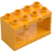 Duplo Klar Ljus Orange Karm 2 x 4 x 2 med Gångjärn utan hål i basen (18806)