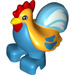 Duplo Bright Light Orange Rooster with Blue (73391)