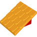 Duplo Bright Light Orange Shingled Roof with Red Base 2 x 4 x 2 (4860 / 73566)