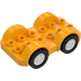 Duplo Leuchtendes helles Orange Wheelbase 2 x 6 mit Weiß Rims und Schwarz Räder (35026)