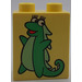 Duplo Bright Light Yellow Brick 1 x 2 x 2 with Issa the Dragon without Bottom Tube (4066 / 49455)