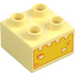 Duplo Bright Light Yellow Brick 2 x 2 with Sand Castle (3437)