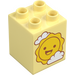 Duplo Bright Light Yellow Brick 2 x 2 x 2 with Sun and Clouds (31110 / 105428)