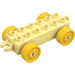 Duplo Jaune Clair Brillant Voiture Châssis 2 x 6 avec Jaune roues (Attelage ouvert) (10715 / 14639)