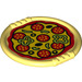 Duplo Jaune clair brillant assiette avec Pepper pizza (27372 / 29313)