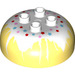 Duplo Bright Light Yellow Round Brick 4 x 4 with Dome Top with Multi-coloured Stars (18488 / 29051)