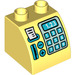 Duplo Giallo chiaro brillante Pendenza 45° 2 x 2 x 1.5 con Curvo Lato con Cash Register Decorazione (11170 / 67269)