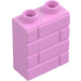 Duplo Fel roze Steen 1 x 2 x 2 met Steen Muur Patroon (25550)