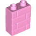Duplo Bright Pink Brick 1 x 2 x 2 with Brick Wall Pattern (25550)
