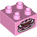 Duplo Bright Pink Brick 2 x 2 with Celebration Cake (3437 / 15947)