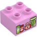 Duplo Bright Pink Brick 2 x 2 with food containers (3437 / 104380)