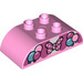 Duplo Klar rosa Kloss 2 x 4 med Buet Sider med spotty Bue og balloons (38644 / 98223)