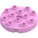 Duplo Bright Pink Round Plate 4 x 4 with Hole and Locking Ridges (98222)