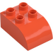 Duplo Bright Reddish Orange Brick 2 x 3 with Curved Top (2302)