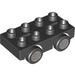 Duplo Car Base 2 x 4 with Black Wheels with Black Tires with Silver Hubs (31202 / 95485)