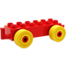 Duplo Car Chassis 2 x 6 with Yellow Wheels (Open Hitch) (10715 / 14639)