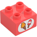 Duplo Coral Brick 2 x 2 with Icecreams (3437)