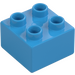 Duplo Tmavě azurová Kostka 2 x 2 (3437 / 89461)