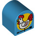 Duplo Dark Azure Brick 2 x 2 x 2 with Curved Top with Rooster Weather Vane (3664 / 15935)