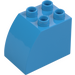 Duplo Dark Azure Brick 2 x 3 x 2 with Curved Side (11344)