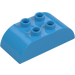 Duplo Dark Azure Brick 2 x 4 with Curved Sides (98223)