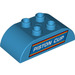 Duplo Dark Azure Brick 2 x 4 with Curved Sides with &quot;Piston Cup&quot; Logo (68476 / 98223)