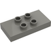 Duplo Mörkgrå Bricka 2 x 4 x 0.33 med 4 Centrum Knoppar (Tjock) (6413)