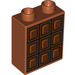 Duplo Dark Orange Brick 1 x 2 x 2 with chocolate with Bottom Tube (15847 / 38497)